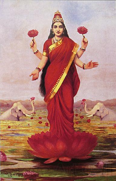 Raja Ravi Varma Goddess Lakshmi France oil painting art